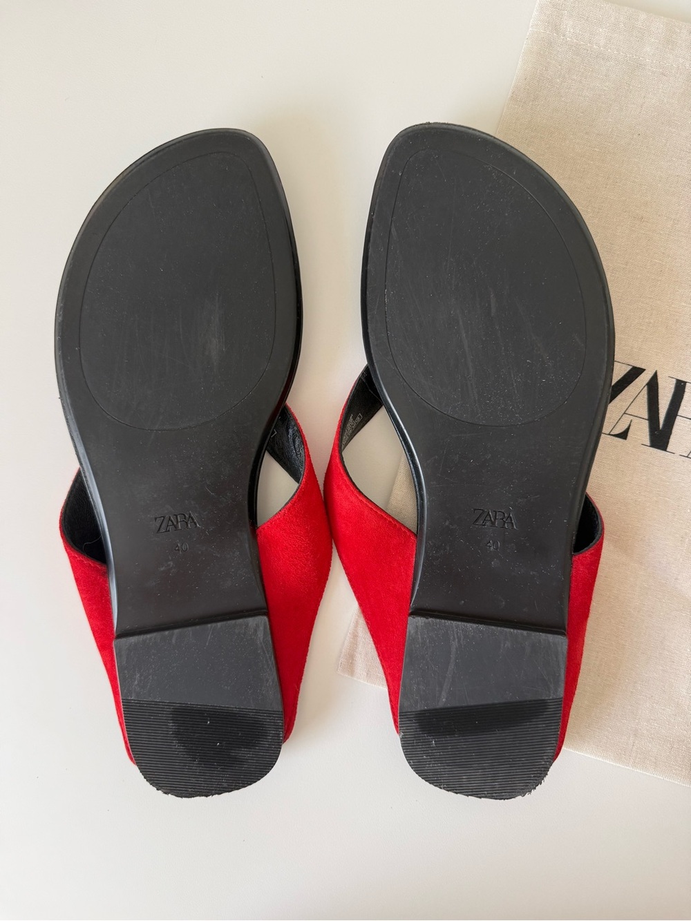 Zara Women’s Flat Leather Thong Sandal, size 9 - Picture 5 of 5